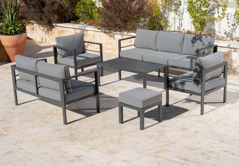 פינת ישיבה אלומיניום 7 מקומות דגם "Selvia"