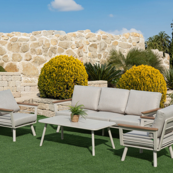 פינת ישיבה אלומיניום תלת מושבית דגם "Armani"