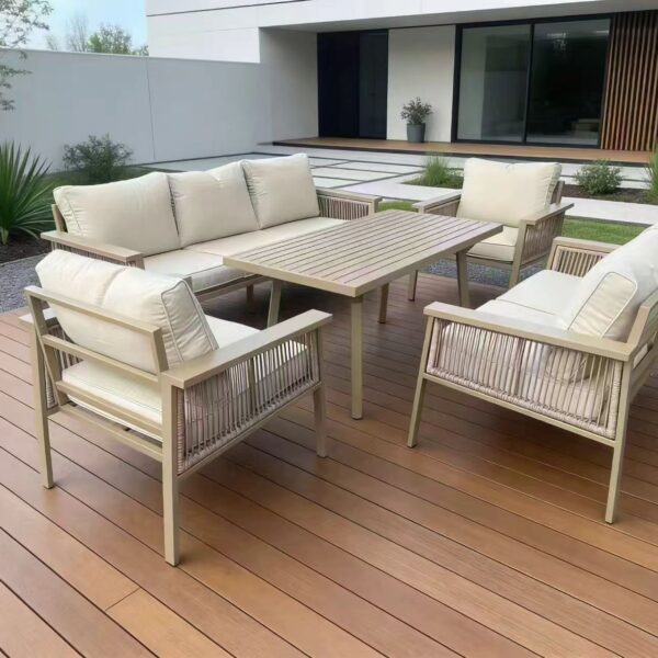 מערכת ישיבה 7 מקומות יוקרתית עושיה אלומיניום דגם "סיאל"