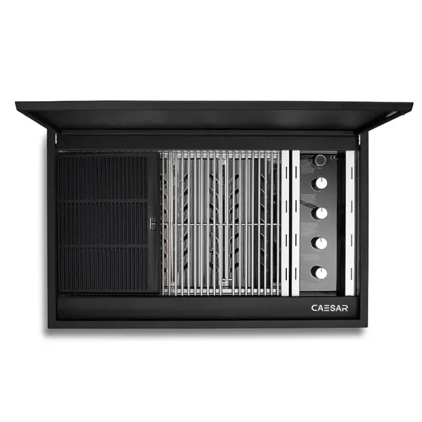 סיזר MILANO גריל גז 4 מבערים Drop in שחור