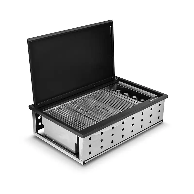 סיזר MILANO גריל גז 4 מבערים Drop in שחור – תמונה 6