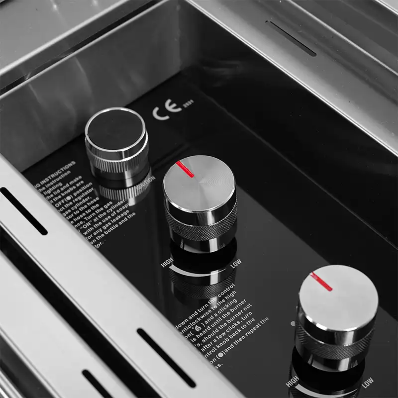 סיזר MILANO גריל גז 4 מבערים Drop in נירוסטה – תמונה 10