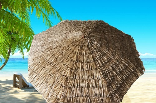 שמשיה בעיצוב קש עגולה – 3 מטר