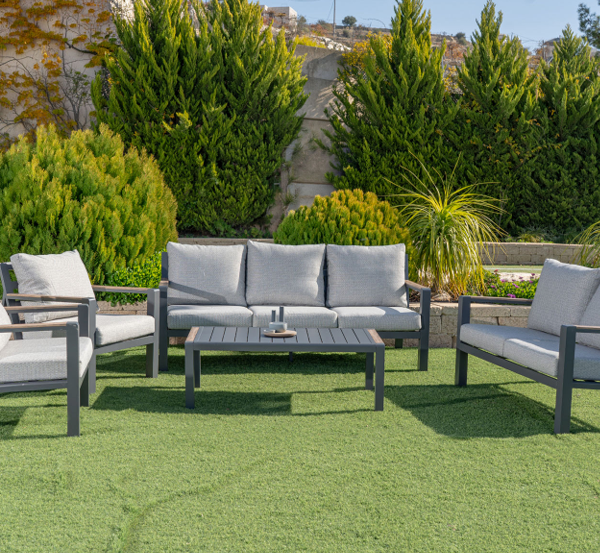 פינת ישיבה 7 מקומות אלומיניום יוקרתית דגם "Florica"