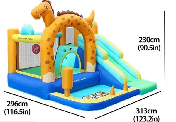 מתקן מתנפח עם מגלשה דגם DD-72080 מבית Doctor Dolphin